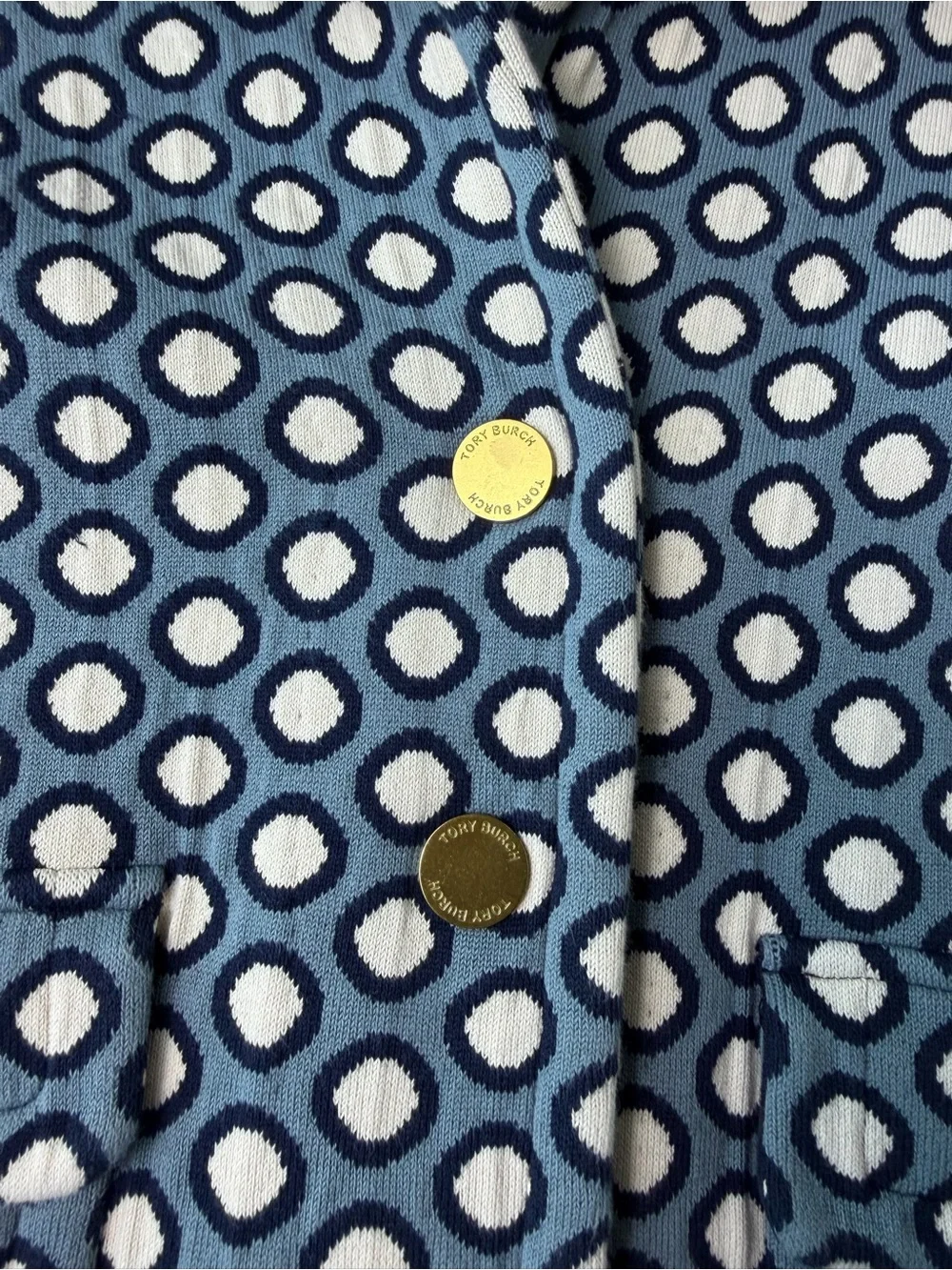 Tory Burch Geometric Polka Dot Blazer Jacket Gold Hardware Size S